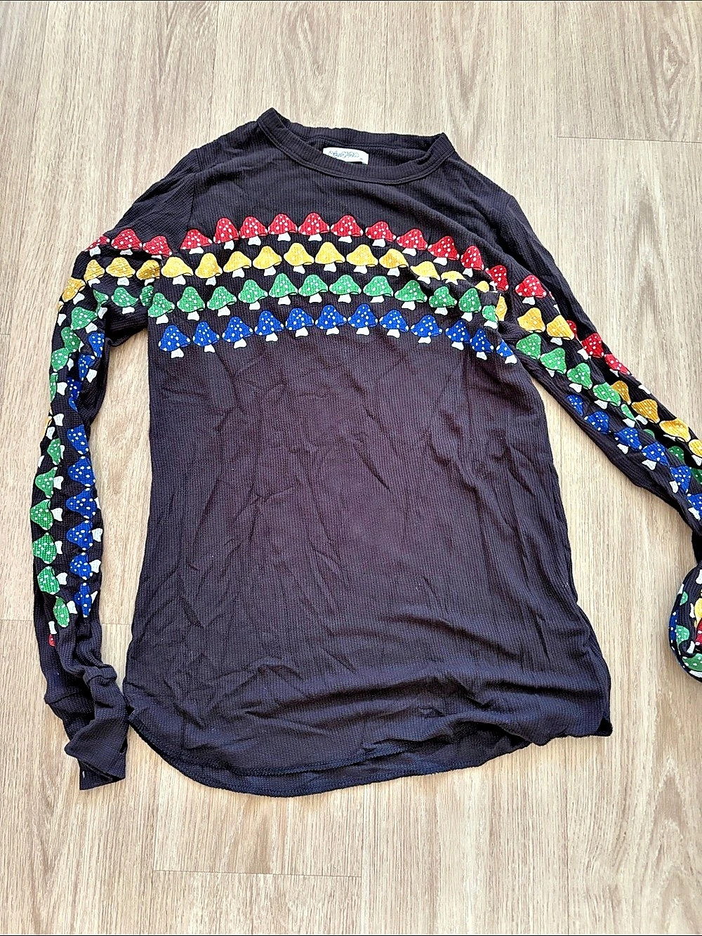 Lauren Moshi McKinley Rainbow Mushrooms Thermal Top Medium